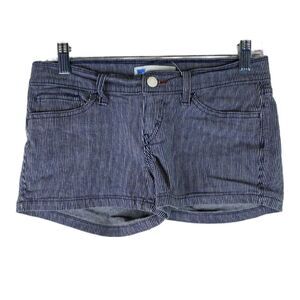 Levi’s Blue White Railroad Stripes 5 Pockets Low Rise Shorty Shorts 28